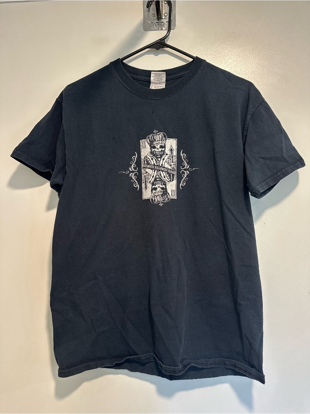 Black Reaper King Gildan Sz:M tarot-style skeleton skull Player Card graphic tee